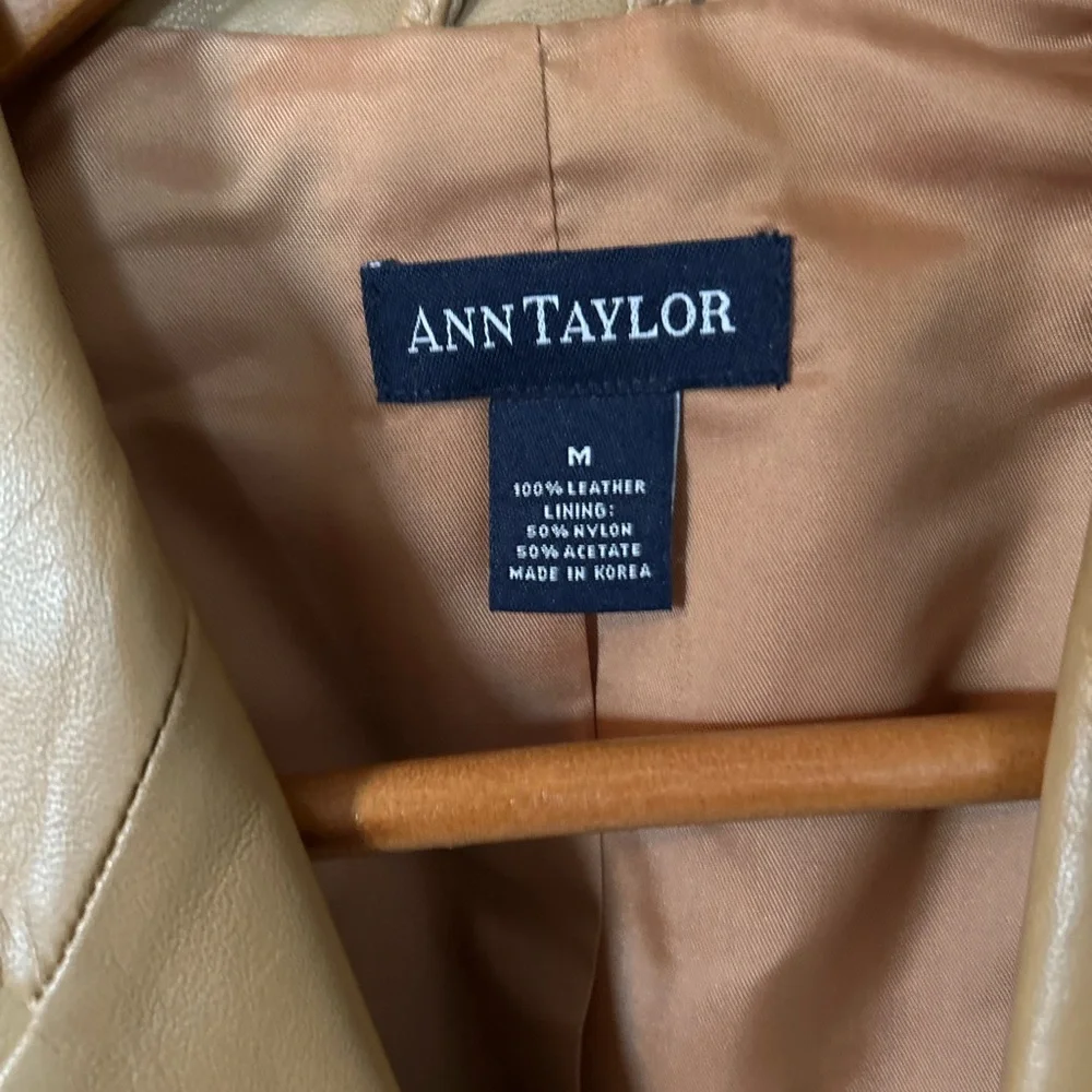 Ann Taylor Camel Genuine Leather Jacket - Picture 2 of 7